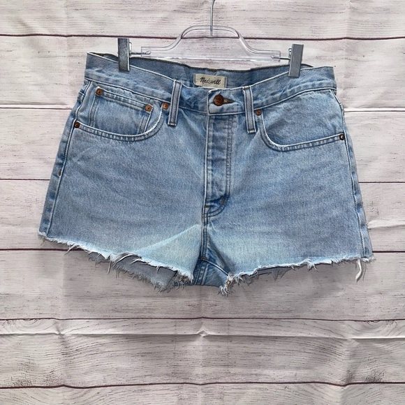 Madewell Blue Jean Shorts Distressed Summer Style - Picture 1 of 14
